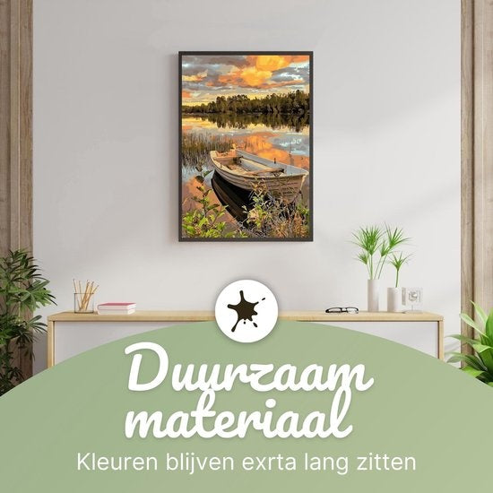 Rubye® Schilderen Op Nummer Volwassenen – Bootje op het Meer – 40x50cm