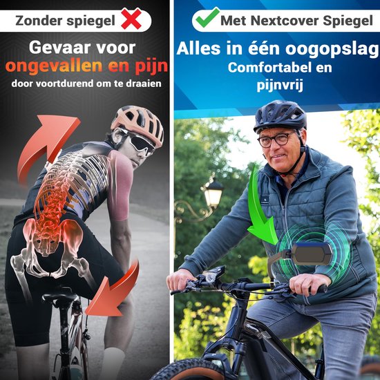 Nextcover Fietsspiegels - ProVision Echt Glas - Links & Rechts - Zwart