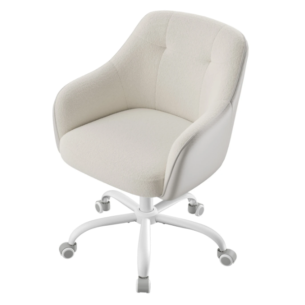 Ochama Bureaustoel Sherpa Stof - Cappuccino Beige - Verstelbare Hoogte 78-88 cm
