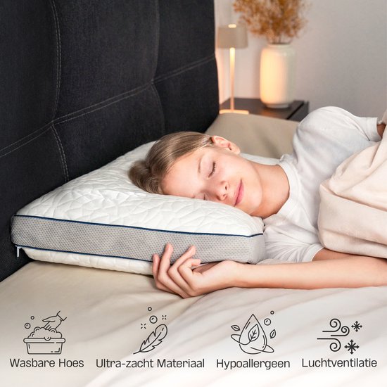 CozySense® Kinderkussen - Hoofdkussen Kind - Peuterkussen - Versnipperd Traagschuim + Micro-Vezels - Verkoelende Technologie - Vulbaar - Incl. Extra 100g Schuim - 40x55 cm - Kinderen 2-12 jaar