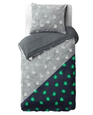 Sleeptime dekbedovertrek Glow in the dark Spooky Grey 140 x 200/220 cm