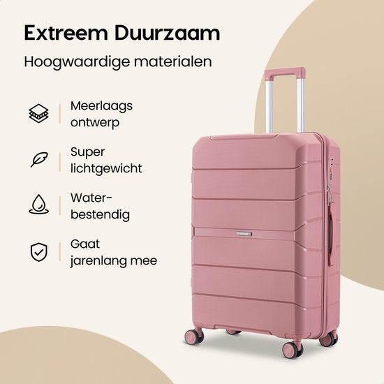 SC Urban Adventurer - Medium Reiskoffer - Cijferslot - 44x27x66cm - 78L - Reiskoffer met Kofferslot - Spinner wielen - Roze