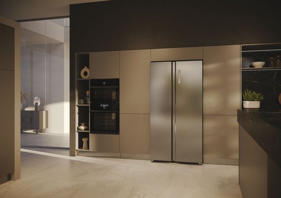 Haier HSW59F18DNMM - Amerikaanse koelkast - 615L - 90 cm - Total No Frost - Energieklasse D - Vochtigheidsregeling voor verser voedsel - Inox Look - 10 Jaar Garantie op onderdelen