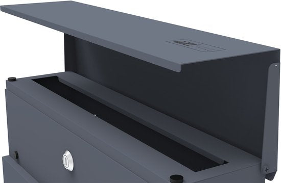 AXI Jake Brievenbus van Metaal – Antraciet – Stalen Brievenbus met Slot – Wandmodel –37x11x37 cm – Inclusief 2 Sleutels – Met Krantenhouder – Weerbestendig