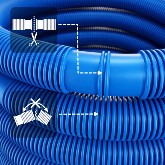 Monzana Zwembad Filter Slang - 10m Ø 32mm - Flexibel Blauw