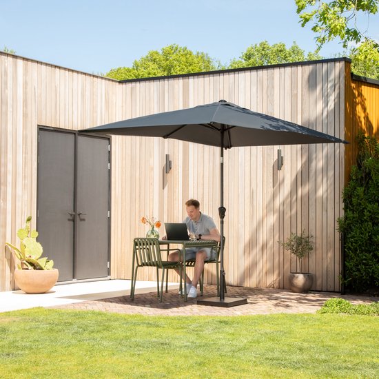 VONROC Stokparasol – Kantelbaar & Incl. Beschermhoes – 200 x 300 x 245 cm – Grijs