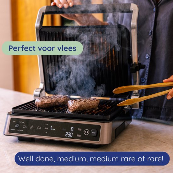 Safecourt Kitchen Contactgrill – Paninigrill en Tosti ijzer – Uitneembare PFAS-vrije platen & vaatwasserbestendig – Groot grilloppervlak – snel warm (2200W) – Tosti-apparaat