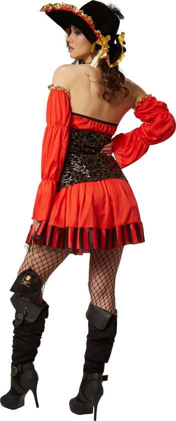 Dressforfun Vrouwenkostuum sexy zeeroversbruid XXL - verkleedkleding kostuum halloween verkleden feestkleding carnavalskleding carnaval feestkledij partykleding - 301783