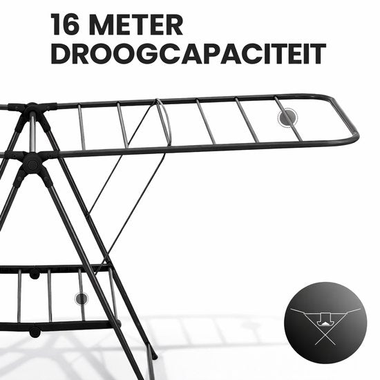 Vonia Wasrek - Droogrek - Wasrek Inklapbaar - Droogrek Inklapbaar - Droogrekken - Zwart