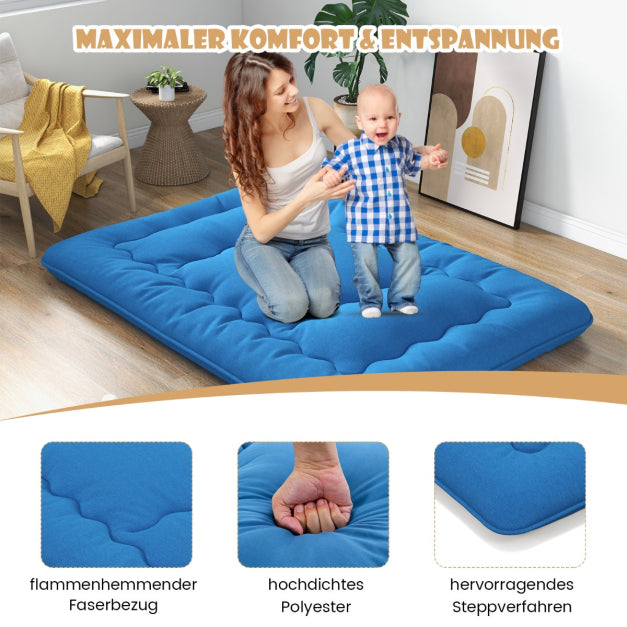 Coast Vloermatras - Microvezel & Polyester - Incl. Draagtas - 140 x 200cm - Blauw