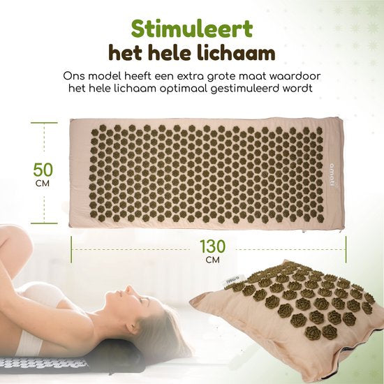 Amati Blue Lotus Spijkermat - Incl. Kussen en Accessoires - Beige