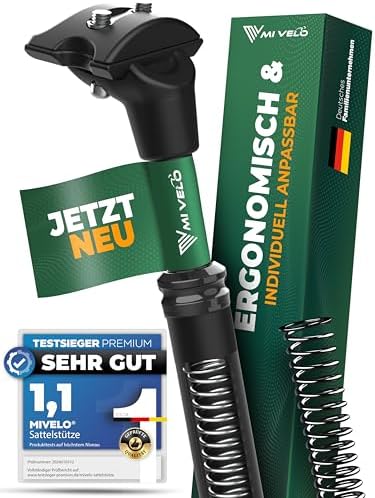 MIVELO ComfortPro Geveerde Zadelpen - 27.2/30.9/31.6mm, Schokdemping voor Rugontlasting