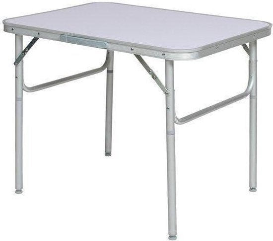 tectake® - Campingtafel opvouwbaar - Draagbare kampeertafel - Vouwtafel buiten - Inklapbare tafel - Weerbestendig - 75x55x68cm - Grijs