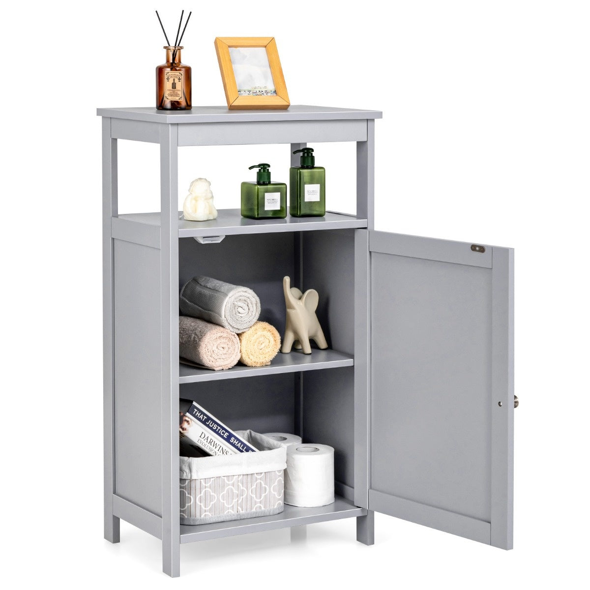 Coast badkamer kast multifunctioneel gratis -staande plank 45 x 30 x 84 cm wit