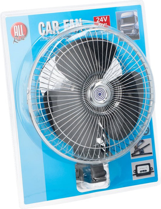 All Ride Mini Ventilator 24V - Vrachtwagen en Auto Ventilator - Met Clip en Stroomkabel 2M