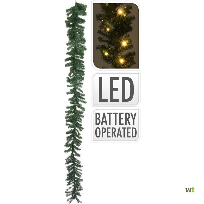 Guirlande - 35 LEDs - timer functie - op batterijen - warm wit - 270cm
