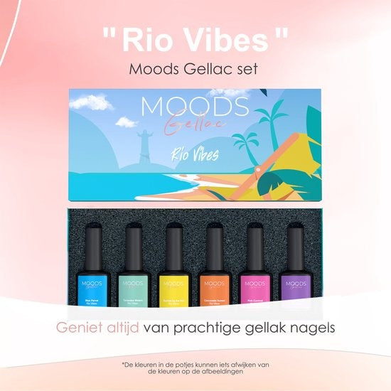 Moods Gellac 6-delige Set - Gel Nagellak - 8ML - Rio Vibes Edition - Gellac - Nagels - Gellak Starterspakket - Zomerse Kleuren