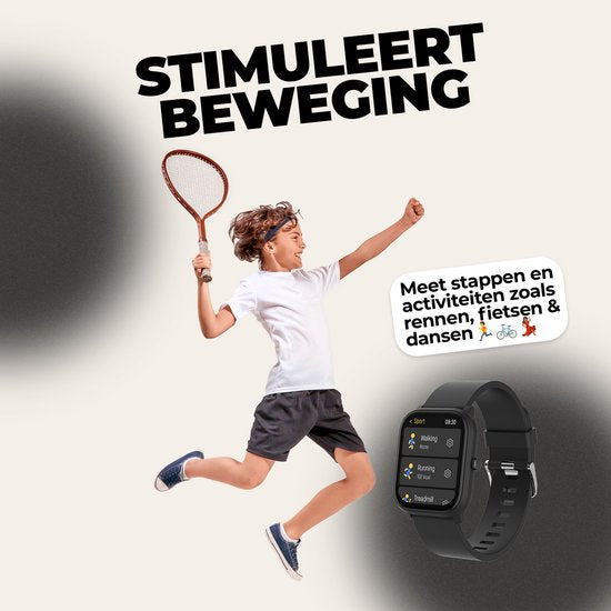 Denver Smartwatch Kinderen - Bellen/SMS/Whatsapp - Voor Android & iOS - Stappenteller - Slaapactiviteit - Hartslag, Bloeddrukmeter, Sportmodus - SWK120B