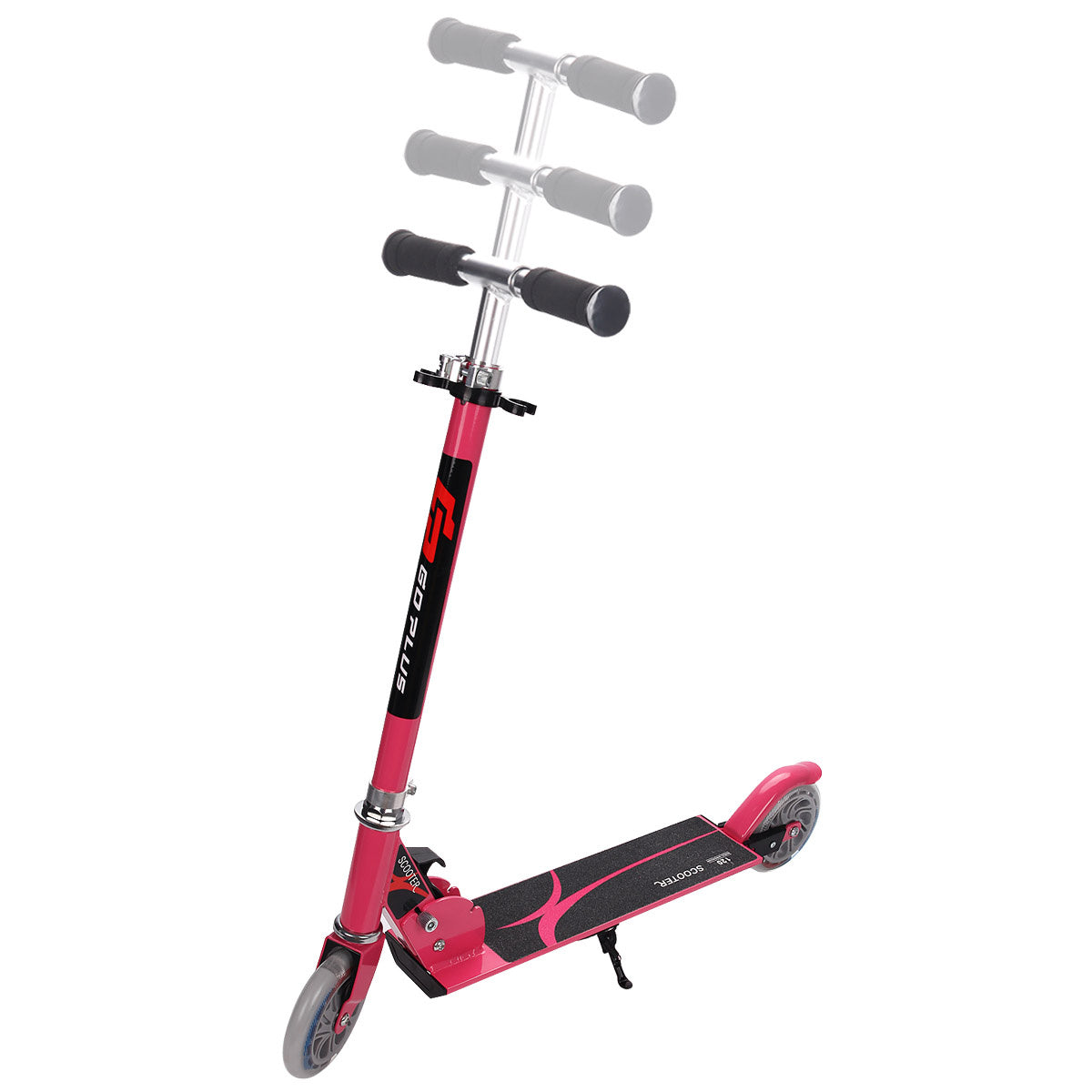 Coast Kinderstep met LED - Opvouwbaar - Max. 70 kg - Verstelbaar stuur - Roze