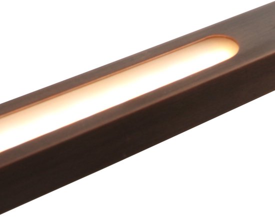 Hanglamp Bande 3994BR bronzen LED lamp 114cm breed met hoogte instelbaar systeem van Steinhauer, stijlvol en modern ontwerp in warme tint