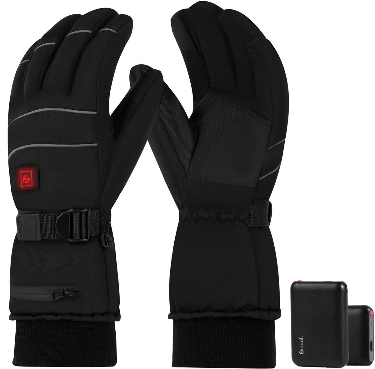 Saaf verwarmde handschoenen Pro M – 3 standen – Oplaadbaar – Water- en winddicht – Zwart – 28x11 cm