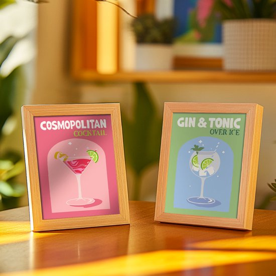 Rubye® Schilderen Op Nummer Volwassenen – Gin Tonic - Cocktails – Inclusief Verf en Penselen – Canvas Schildersdoek - Kleuren op Nummer - Dubbele Set - 15x20cm