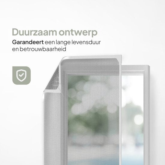 O'DADDY® Magnetische Raamhor - 100x150 cm - Op Maat Snijdbaar Vliegengaas - Gebruiksvriendelijk - Witte Rand met Zwart Gaas