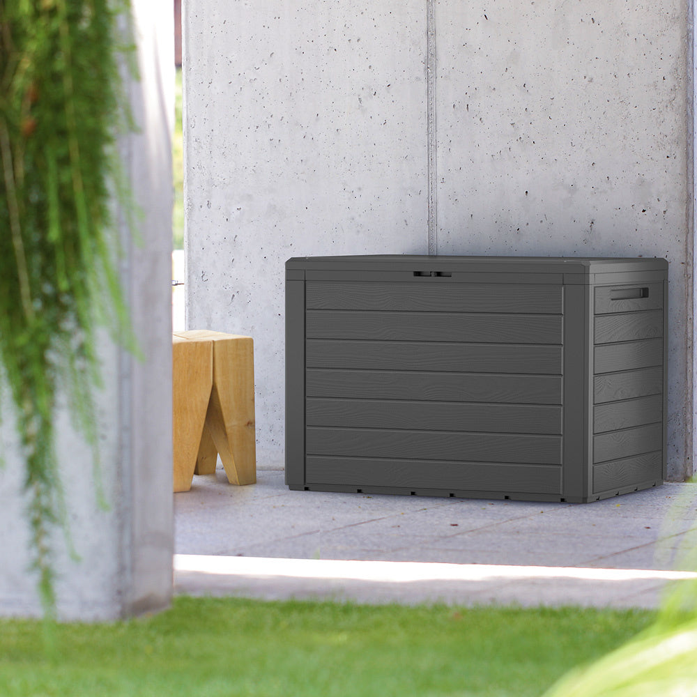 Casaria Tuinkussen Opbergbox – 190L Kunststof UV Bestendig Antraciet