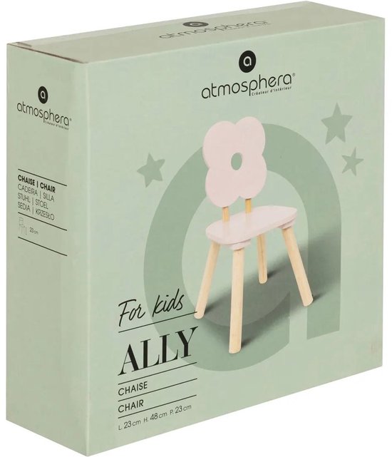 Atmosphera Kids Kinderstoel Bloem - 27x27x48cm - Roze