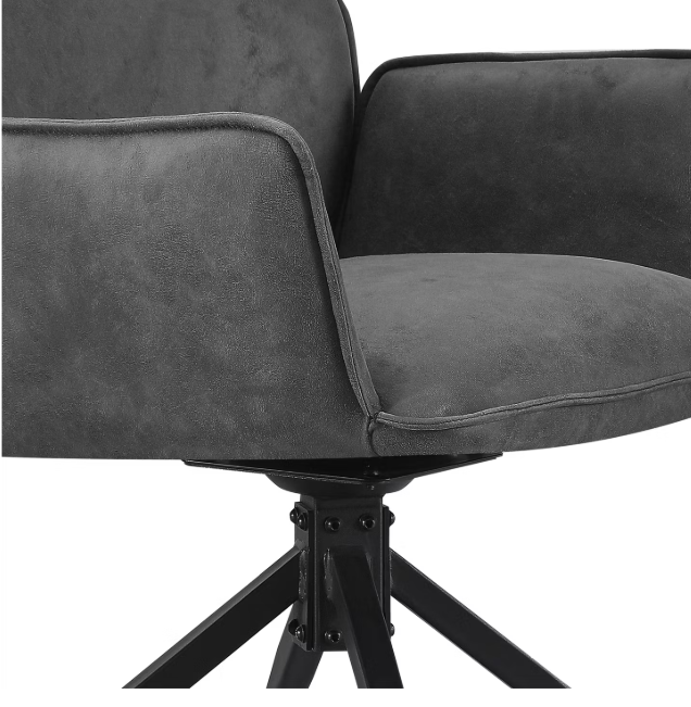 Multifurn Jill Eetkamerstoel Set van 1 - Linnen Antraciet - 57x63x90 cm
