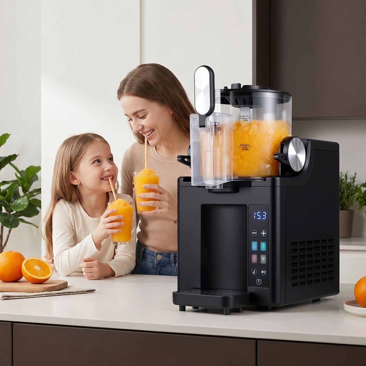Coast Slushmachine - 1,5 liter - LED-touchbediening - Zelfreinigingsfunctie - Zwart