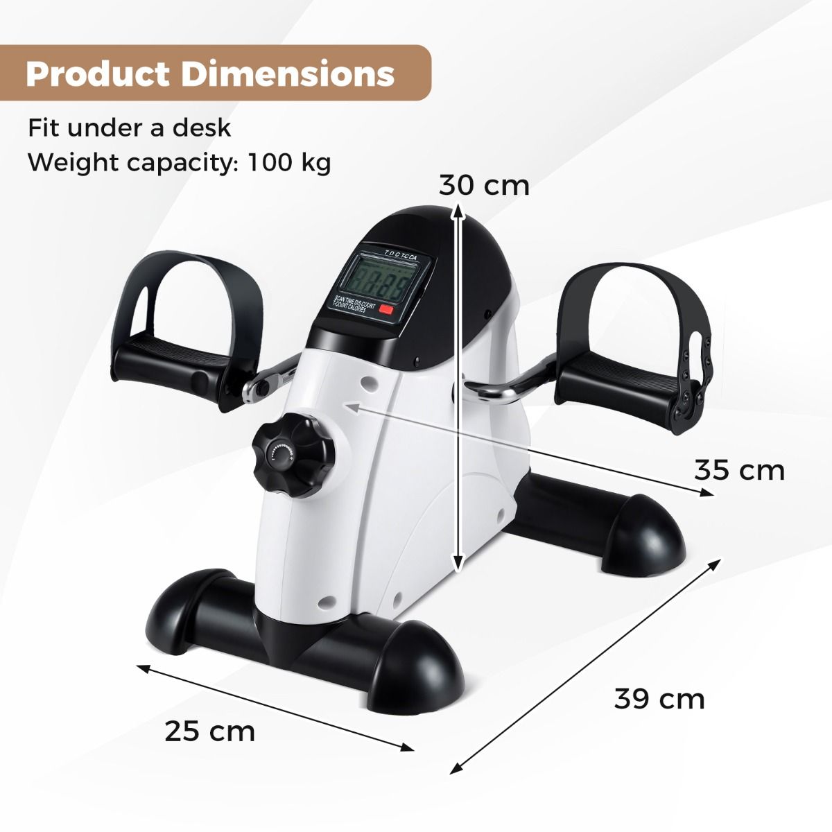 Coast Mini-hometrainer - Arm- en beentrainer - Verstelbare weerstand - Wit