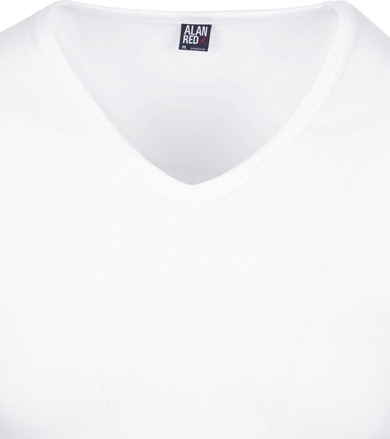 Alan Red Oklahoma T-shirt Stretch - V-hals - Wit - Maat XXL - 93% katoen
