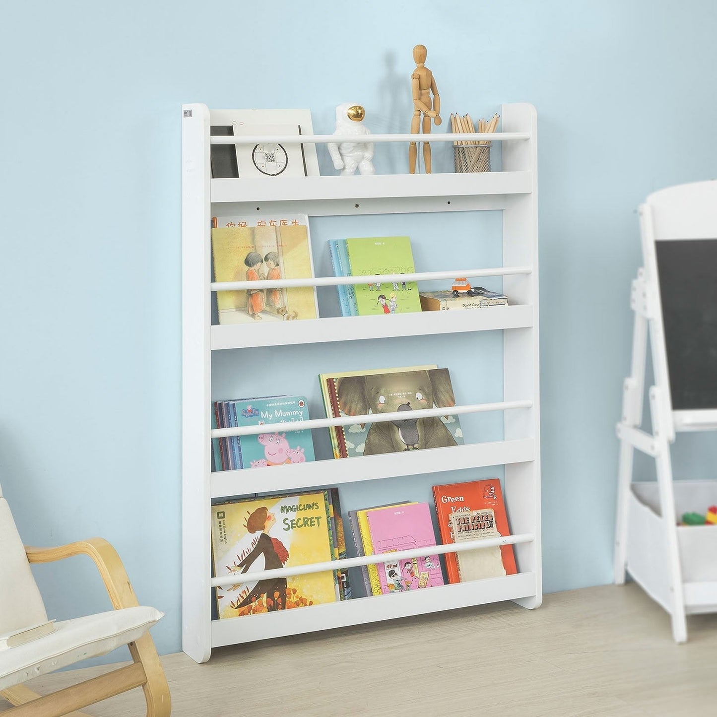 SoBuy Wandkast Voor Kinderen - 129x32x12 cm - Wit