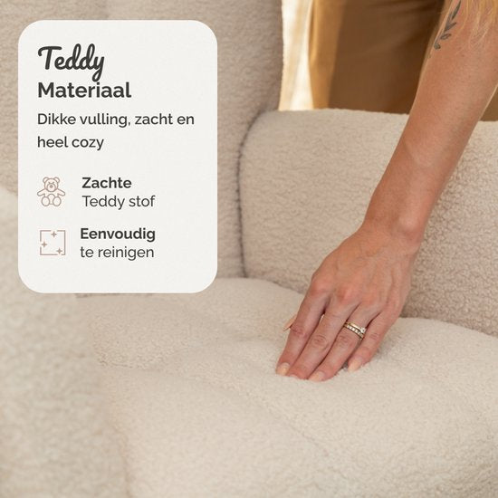 SITTT Schommelstoel - Relaxstoel babykamer - Fauteuil - Voedingsstoel - Roomwit - Beige