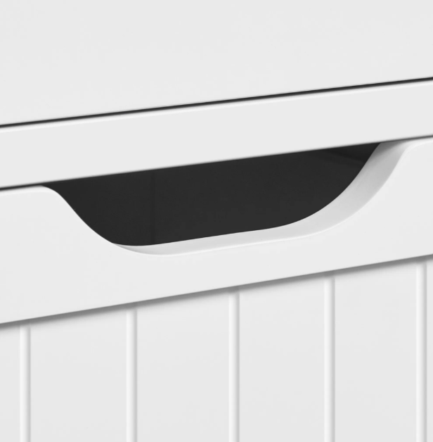 Yaheetech Badkamerkast - Wit - 63 x 30 x 165,5 cm - Glazen Deuren, 4 Lades, Verstelbare Planken