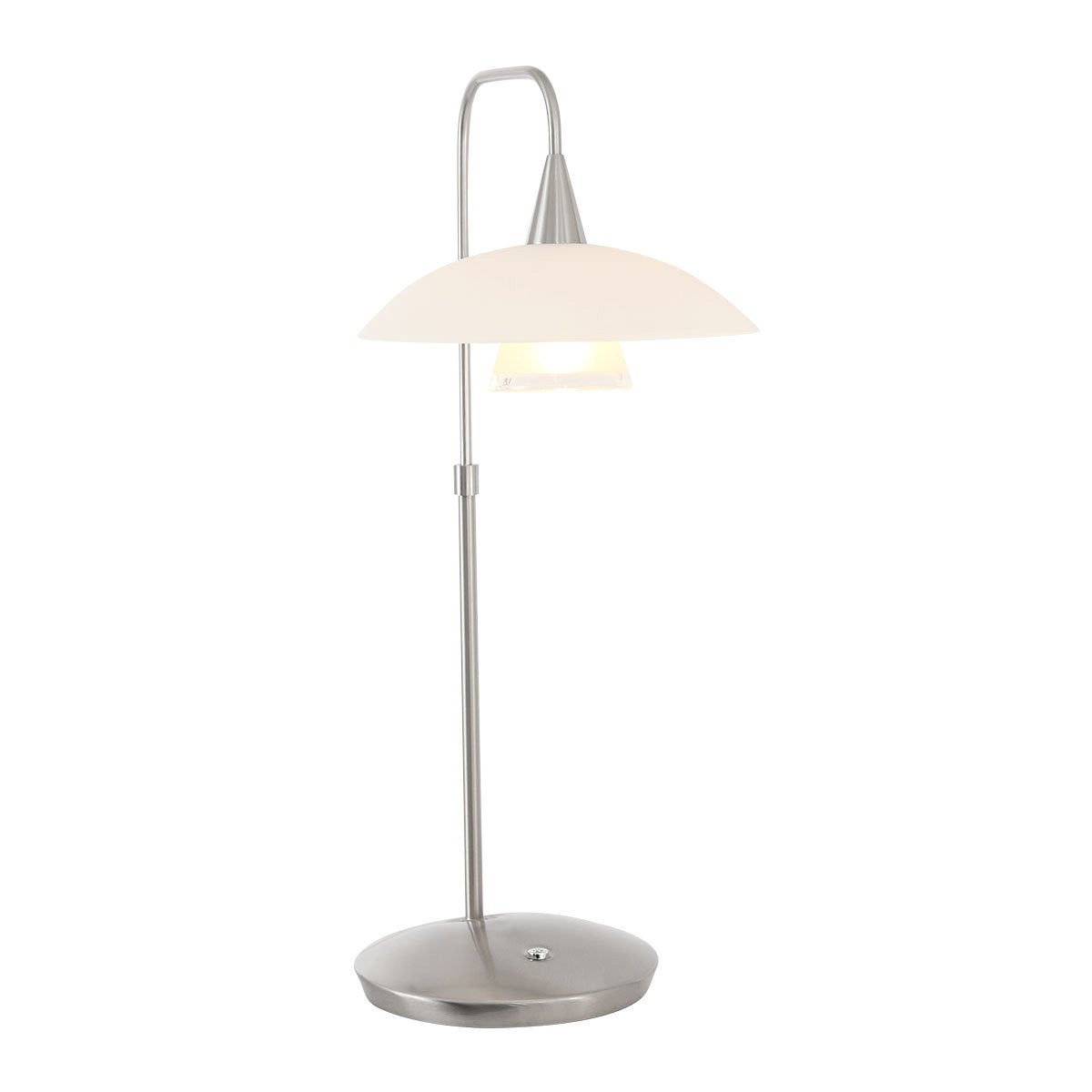 Tafellamp Tallerken 2657ST - Staal/Wit - Modern Design - Inclusief LED Lichtbron - Steinhauer