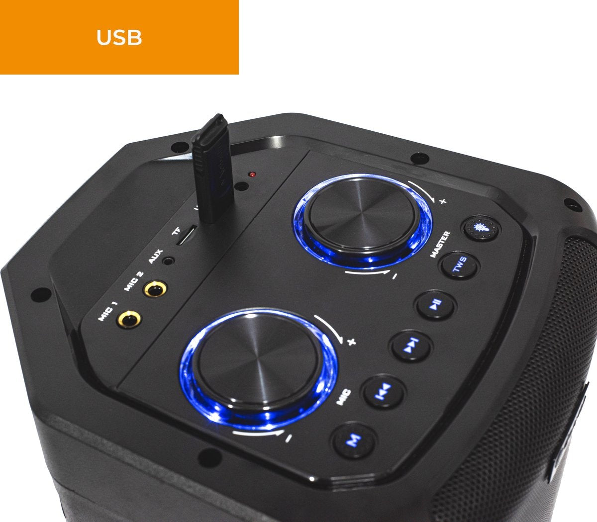 Denver Bluetooth Luidspreker Party Box Disco Verlichting BPS352 Zwart