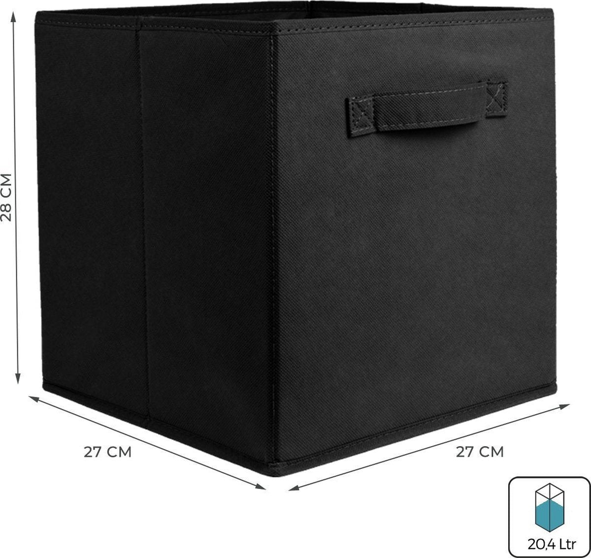 LifeGoods Kast Organizers - 6 Stuks - 20L - Textiel - Zwart
