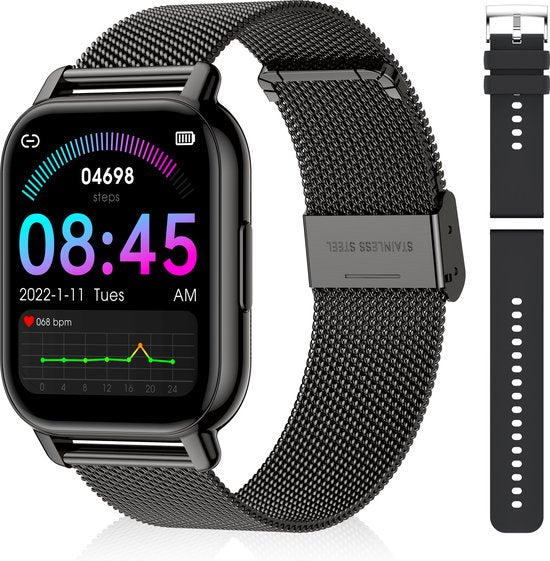 Maoo Amplify 2 Smartwatch – Bluetooth Belfunctie – WhatsApp Notificaties – Hartslag & Slaaptracker – Zwart – Android & iOS