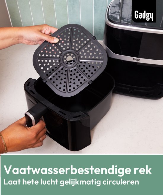 Gadgy Airfryer 5L met Kijkvenster – 1400W – Digitale Heteluchtfriteuse – 7 Voorgeprogrammeerde Programma’s – Touchscreen – Tot 200°C – Gezond Frituren Zonder Olie