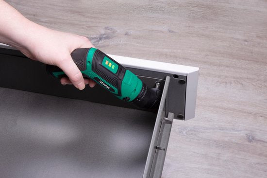 VONROC Accu Schroefmachine – 4V – Incl. bithouder, excentrisch en haaks opzetstuk, bitset & lader