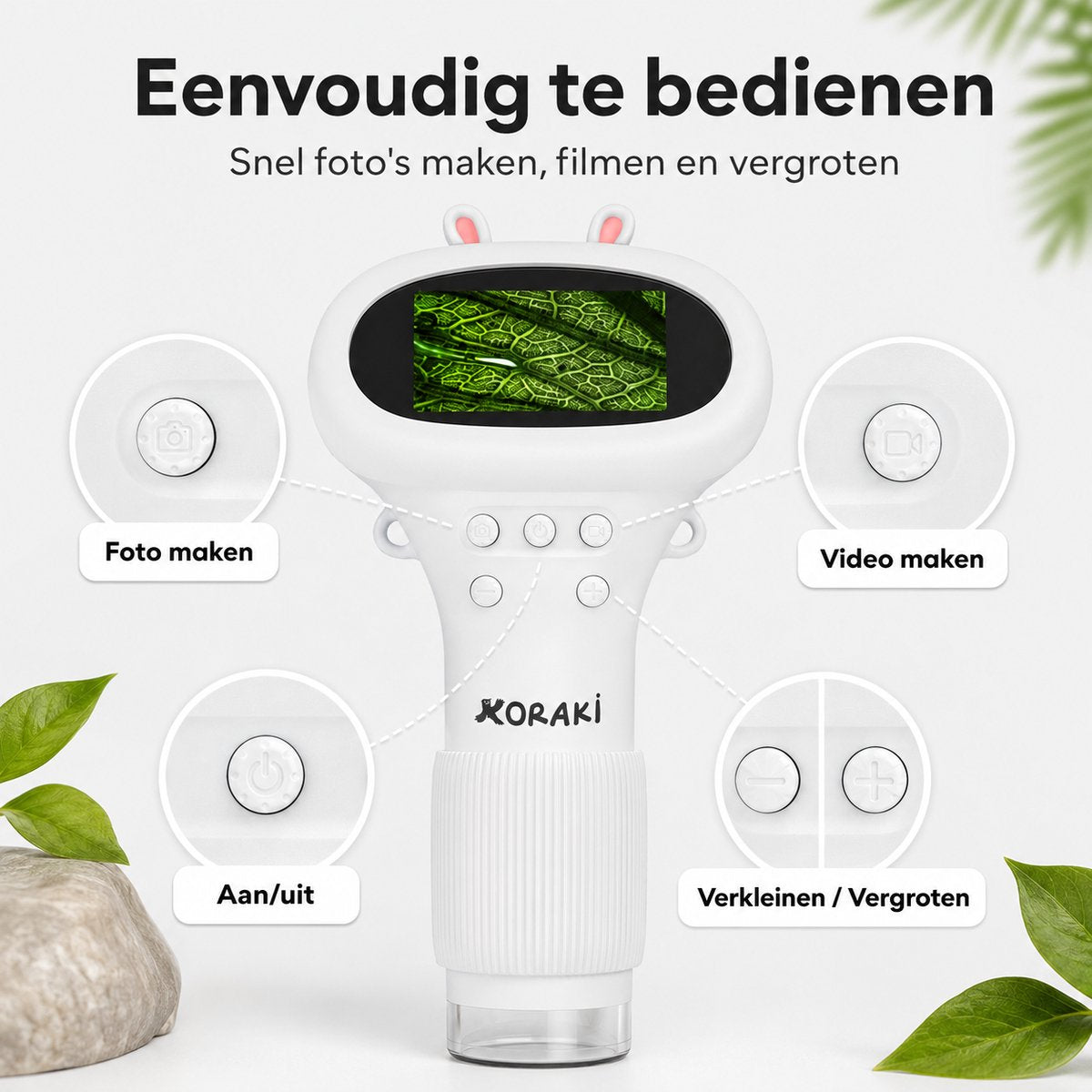 Koraki® Digitale Microscoop voor Kinderen - LCD Scherm - 30x-50x - Camera - Micro-SD