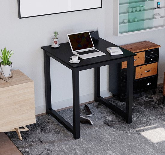 Keukentafel - bureau tafel - 75 cm x 75 cm - zwart