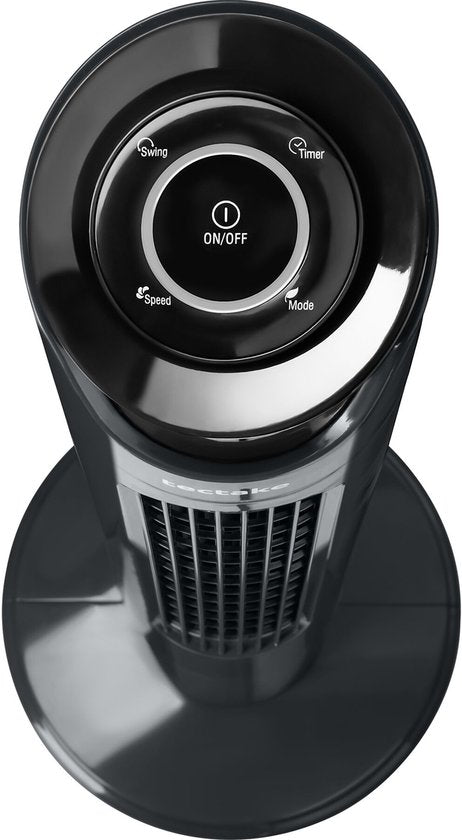 tectake® Grote Ventilator met Afstandsbediening - 110 cm - Oscillerende Ventilator met 3 Snelheden - Torenventilator - Stille Staande Ventilator met Verschillende Windmodi + Timer - Luchtkoeler - Zwart