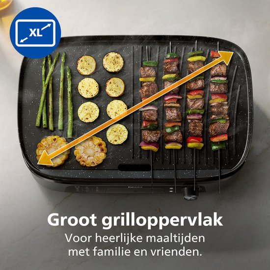 Philips Tafelgrill HD6210/90 - Instelbare temperatuur - 2400W