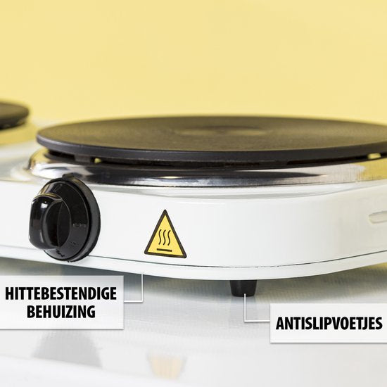 Tristar Elektrische kookplaat 2500W - KP-6245 - 2 Kookzone - Vrijstaand - Wit
