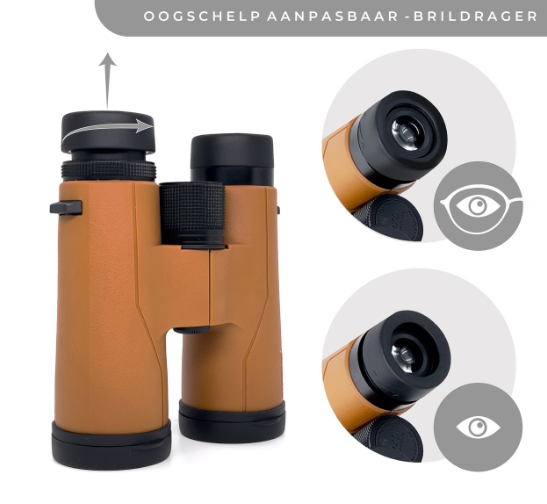 Nordwald 10x42 Verrekijker - Cognac - Met Smartphoneadapter
