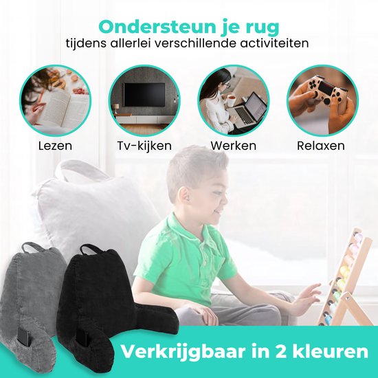 WorldWide products Leeskussen met Armsteunen - Relax kussen memory foam – voor in Bed