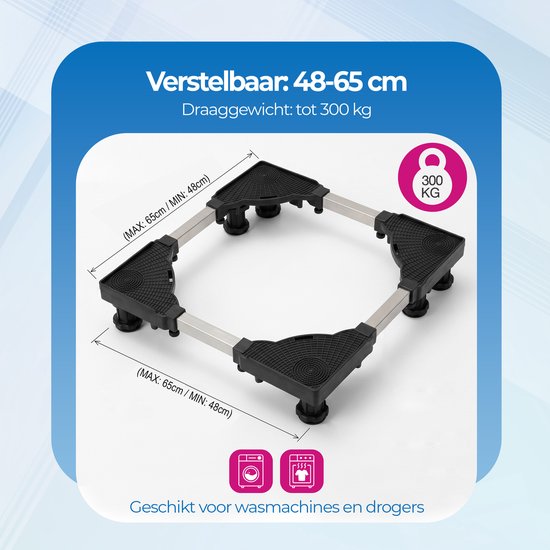 Roegaarden Wasmachine Verhoger - Anti-Trilling - Verstelbaar - 8 Poten Stabiliteit - Gemakkelijk te installeren